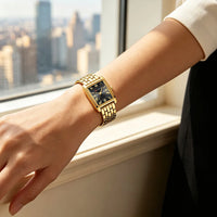 CURREN Luxury Rectangle Women Quartz Watch Stainless Steel Bracelet with Roman Dial Elegant Ladies Wristwatch Gift for Female