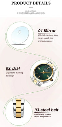 CURREN 9094 Womens Watches Fashion Original Quartz Wrist Watch for Ladies Dazzling Diamond Waterproof Luminous Luxury