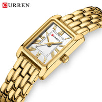 CURREN Fashion Rectangle Women Watches Ladies Stainless Steel Strap Quartz Wristwatches Reloj Mujer