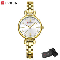 CURREN Luxury Brand Women's Watch Elegant Fashion Stainless Steel Waterproof Ladies Wristwatches with Rhinestone
