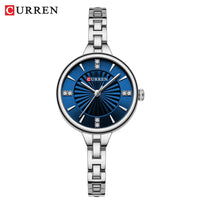 Ladies small dial chain watch waterproof round simple for women Simple Romantic Rhinestone Dial with Stainless Steel Bracelet