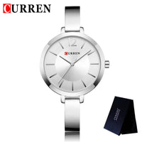 CURREN Fashion Women Watches Top Brand Luxury Ladies Girl Wristwatch Silver Stainless Steel Bracelet Classic Female Clock 9012