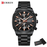 CURREN Stainless Steel Watch with Timer Calendar Luminous Hands And Stainless Steel Bracelet