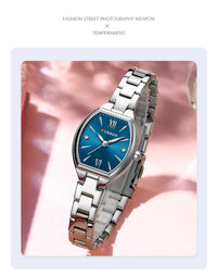 CURREN Simple Quartz Watch for Women Luxury Vintage Wristwatch Luminous Hands Stainless Steel Bracelet Women's Dress Watch