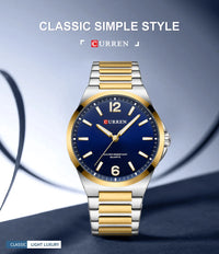 CURREN Men Quartz Movement Watch Waterproof Luminous Men's Watch, Stainless Steel Strap Business Watches