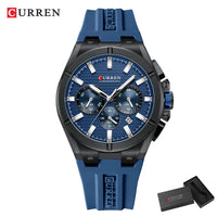 CURREN Luxury Man Wristwatch Chronograph Date Waterproof Rubber band Casual Quartz Men's Watches Sports Male Clock Reloj