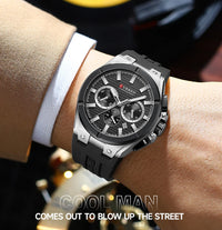 CURREN Luxury Man Wristwatch Chronograph Date Waterproof Rubber band Casual Quartz Men's Watches Sports Male Clock Reloj