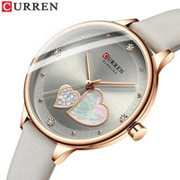 CURREN 9077 Ultra-thin Quartz Watch for Ladies, Waterproof Minimalist Small Dial Round Wristwatch