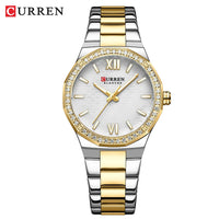 CURREN Women's Quartz Watch - Elegant Slim Stanless Steel Wristwatch Waterproof Luminous Hands Watch for Ladies