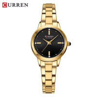 CURREN 9094 Small Dial Quartz Watch for Ladies, Waterproof Round Minimalist Wristwatch with Stainless Steel Strap