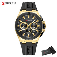CURREN Luxury Man Wristwatch Chronograph Date Waterproof Rubber band Casual Quartz Men's Watches Sports Male Clock Reloj