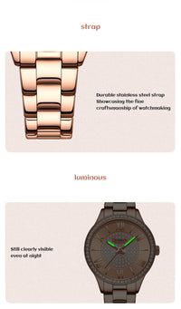 CURREN Luxury Rhinestones Rose Dial Fashion Watches with Stainless Steel Band New Quartz Wristwatches for Women