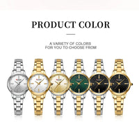 CURREN Women's Watches Fashion Original Quartz Wrist Watch for Ladies Roman Dial Dazzling Diamond Waterproof Luminous Luxury New