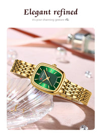 CURREN Brand Rectangle Ultrathin Nordic Bauhaus Simple Design Japan Quartz Lady Fashion Stainless Steel  Watches for Women