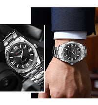 CURREN 8453 Men's Quartz Watches Fashion Elegant Simple White Clock Stainless Steel Strap Wristwatch for Male Gift