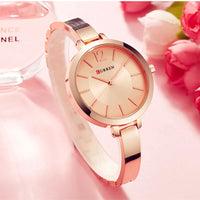 CURREN 9012 Casual Quartz Watch for Ladies, Waterproof Stylish Integrated Stainless Steel Bangle Wristwatch