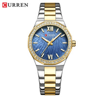 CURREN Women's Quartz Watch - Elegant Slim Stanless Steel Wristwatch Waterproof Luminous Hands Watch for Ladies