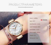 2021  CURREN Women Watches Top Brand Luxury Japan Quartz Movement Stainless Steel Waterproof Wristwatches relogio mujer