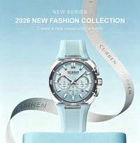 CURREN 8502 Brand New Quartz Watches for Men Chronograph Calendar Luminous Sport 30M Waterproof Silicone Strap Mens Wristwatch