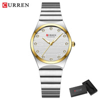 CURREN Luxury Brand Women's Watch Ladies Steel Strap Quartz Timepiece with Luminous Hands and Simple Design