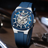 CURREN Watch for Men Automatic Mechanical Original Waterproof Silicone Strap Luminous Business Fashion clock
