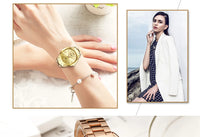 CURREN 9007 Fashion Women Quartz Watch Waterproof Minimalist Calendar Wristwatch with Roman Numerals