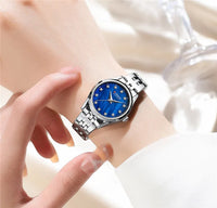 CURREN 9111 Luxury Women's Quartz Watch Ultra-Thin Waterproof Small Dial Watch with Rhinestone Embellishments
