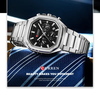 Curren Casual Versatile Men's Square Chronograph Watch (Dial 3.9cm) - CUR232