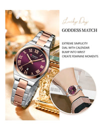 CURREN Women Watch Top Brand Luxury Lady Girl Wristwatch Elegant Stainless Steel Bracelet Waterproof Casual Female Clock 9095