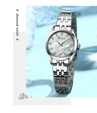 CURREN Elegant Fashion Women's Watches Luxury Brand Original Quartz Watch for Ladies Waterproof Stainless Steel Clock
