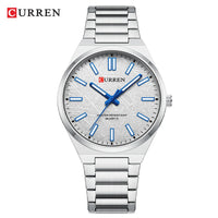 CURREN Men’s Business Watch Textured Black Dial Quartz  Wristwatch Stainless Steel Luminous Male Dress Watch Relogio Masculino
