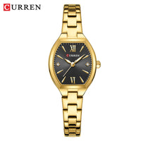 CURREN Simple Quartz Watch for Women Luxury Vintage Wristwatch Luminous Hands Stainless Steel Bracelet Women's Dress Watch
