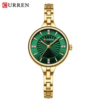 Ladies small dial chain watch waterproof round simple for women Simple Romantic Rhinestone Dial with Stainless Steel Bracelet