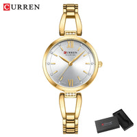 CURREN High Quality Ladies Casual Bracelet Watches Women's Simple Vintage Watches for Women Dial Stainless steel Wristwatch