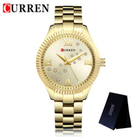 CURREN New Fashion Women Watches Top Brand Luxury Lady Girl Wristwatch Black Stainless Steel Bracelet Female Clock Gift 9009