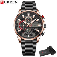 CURREN 8415 Men Luminous Watch Reloj Hombre Simple Multifunctional Quartz Watch Sport Stainless Steel Strap Business Waterproof