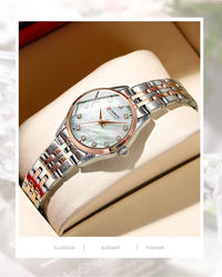 CURREN Elegant Fashion Women's Watches Luxury Brand Original Quartz Watch for Ladies Waterproof Stainless Steel Clock