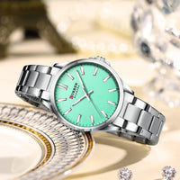 CURREN New Watch Women Fashion Casual Stainless Steel Watches Simple Ladies Round Dial Quartz Wristwatches Clock Reloj Mujer
