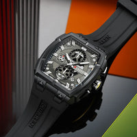 CURREN Original Silicon Strap Multi-functional Dialn Auto Date Design Men's Watch Sports Chronograph Watches