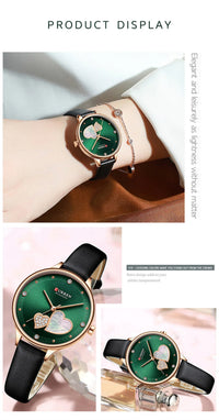 CURREN 9077 Ultra-thin Quartz Watch for Ladies, Waterproof Minimalist Small Dial Round Wristwatch
