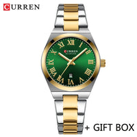 CURREN Women Watch Top Brand Luxury Lady Girl Wristwatch Elegant Stainless Steel Bracelet Waterproof Casual Female Clock 9095
