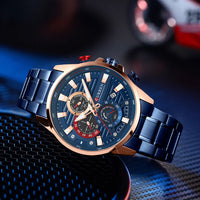 CURREN Men's Exquisite Sports Multifunction Watch New Luxury Stainless Steel Quartz Watch with Luminous Hand Clock часы мужские