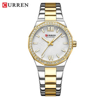 Women's Watch CURREN 2025 Romantic Luxury Dial with Rhinestones Stainless Steel Band Slim Wristwatch for Ladies Waterproof