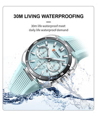 CURREN Men's Watch New Luxury Quartz Clock Original Silicone Sports Multi Functional Waterproof Luminous Date Timer Wrist Watch