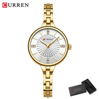 Ladies small dial chain watch waterproof round simple for women Simple Romantic Rhinestone Dial with Stainless Steel Bracelet
