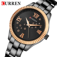 CURREN New Fashion Women Watches Top Brand Luxury Lady Girl Wristwatch Black Stainless Steel Bracelet Female Clock Gift 9009