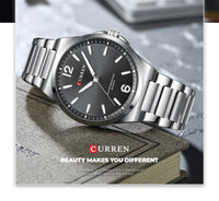 CURREN Men Quartz Movement Watch Waterproof Luminous Men's Watch, Stainless Steel Strap Business Watches
