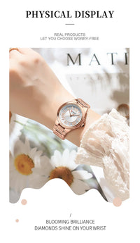 CURREN 9091 Luxury Original Woman Round Watch Stainless Steel 3ATM Waterproof Elegant Ladies Wristwatch Quartz Watch for Women