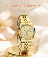 CURREN Women's Watch Analog Quartz Waterproof Ladies Wrist Watches with Date Dainty Fashion Luxury Stainless Steel Watch
