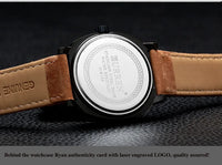 CURREN 8139 Men's Water-resistant Men's Quartz Watch Neutral-style Watch with Small Dial, Matte Genuine Leather Strap